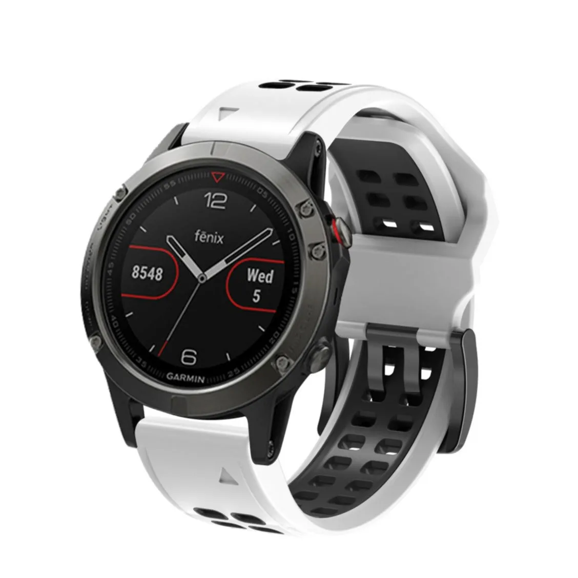 Garmin Fenix 5X Plus Replacement Silicone Bracelet Dual Color (joint circumference: 180-220mm) - White / Black