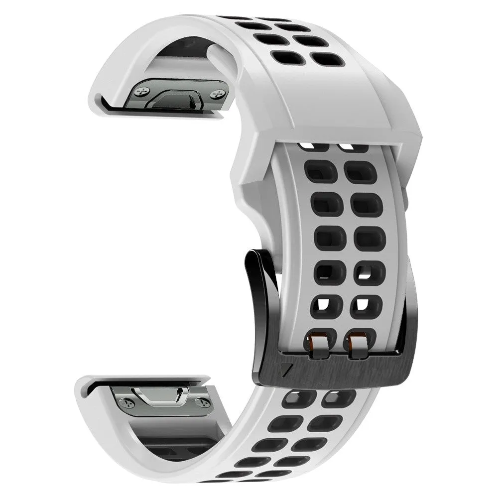 Garmin Fenix 5X Plus Replacement Silicone Bracelet Dual Color (joint circumference: 180-220mm) - White / Black