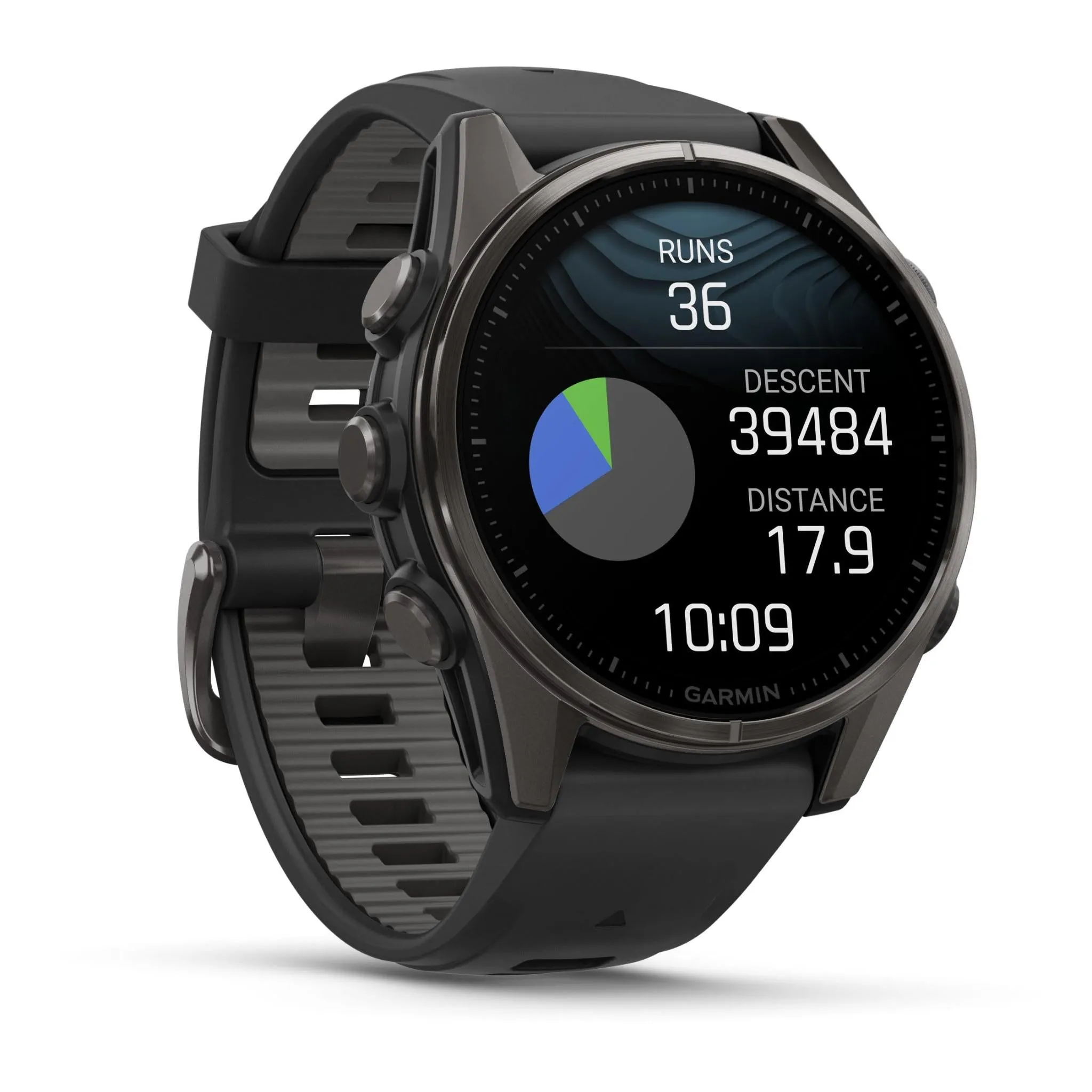 Garmin fenix® 8 43mm AMOLED Sapphire Edition Carbon Grey Titanium with Pebble Grey Band