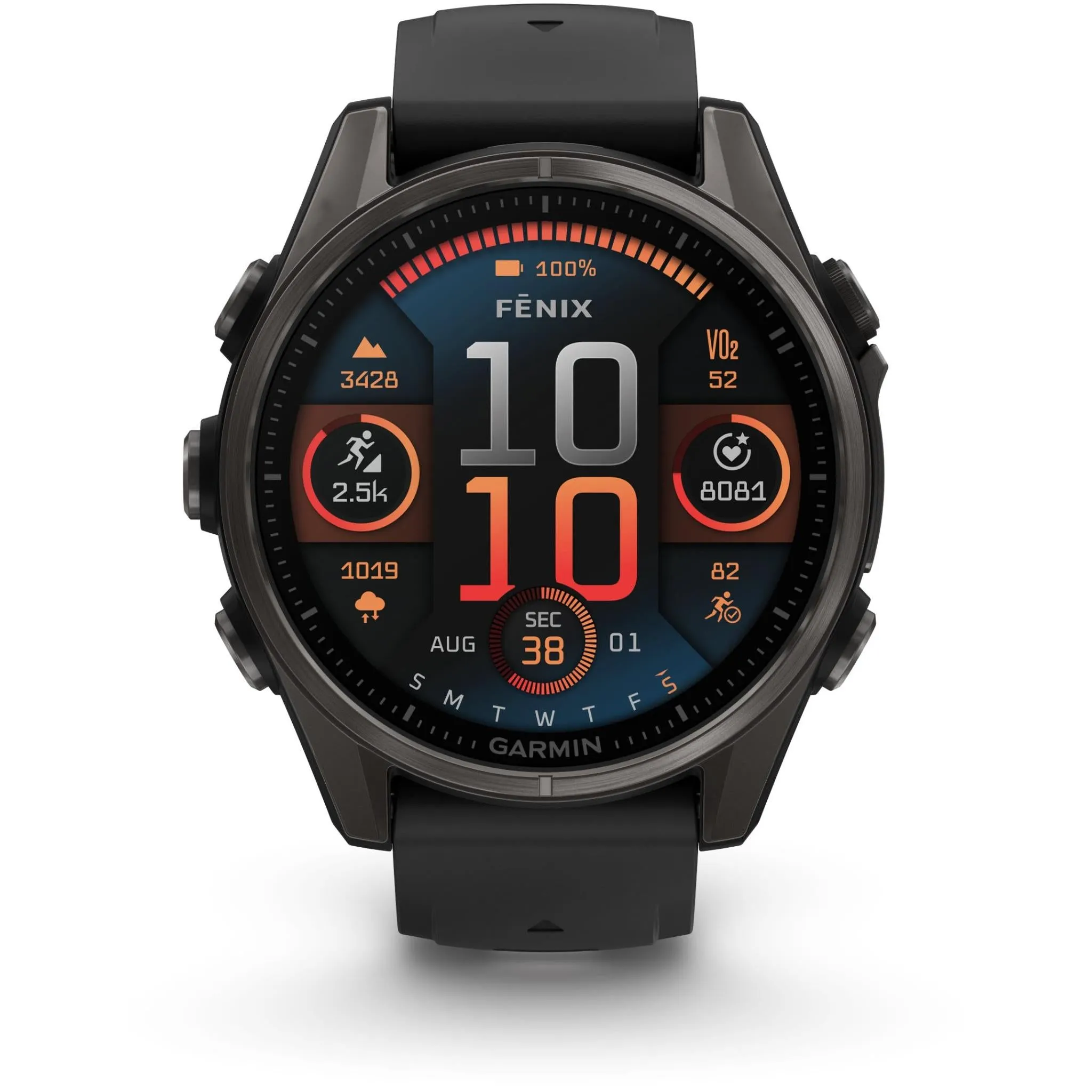 Garmin fenix® 8 43mm AMOLED Sapphire Edition Carbon Grey Titanium with Pebble Grey Band