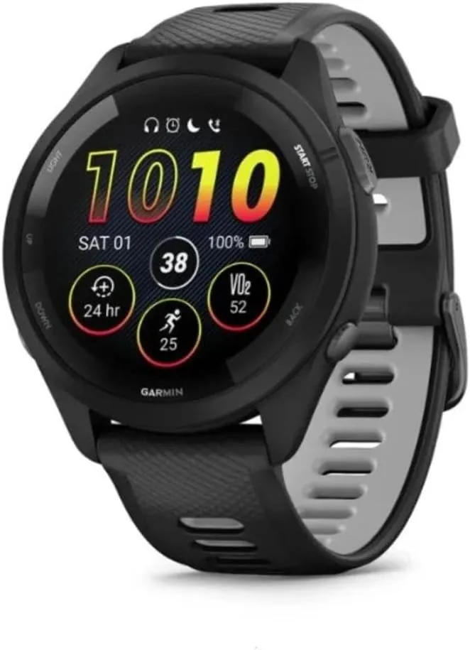 Garmin Forerunner 265 GPS Running Smartwatch - Black/Powder Grey