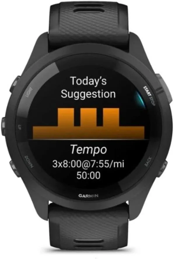 Garmin Forerunner 265 GPS Running Smartwatch - Black/Powder Grey