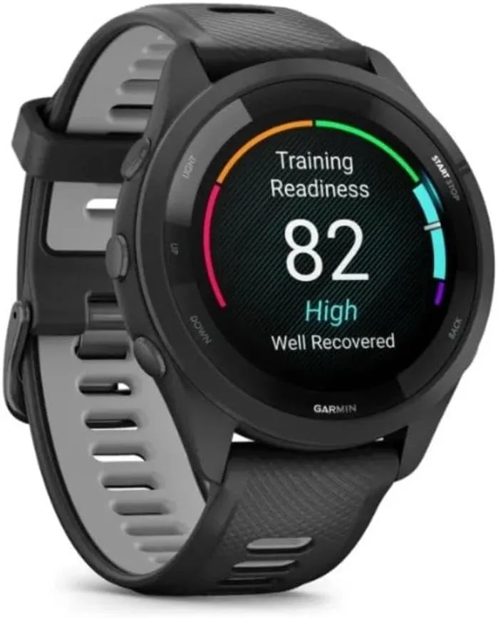 Garmin Forerunner 265 GPS Running Smartwatch - Black/Powder Grey