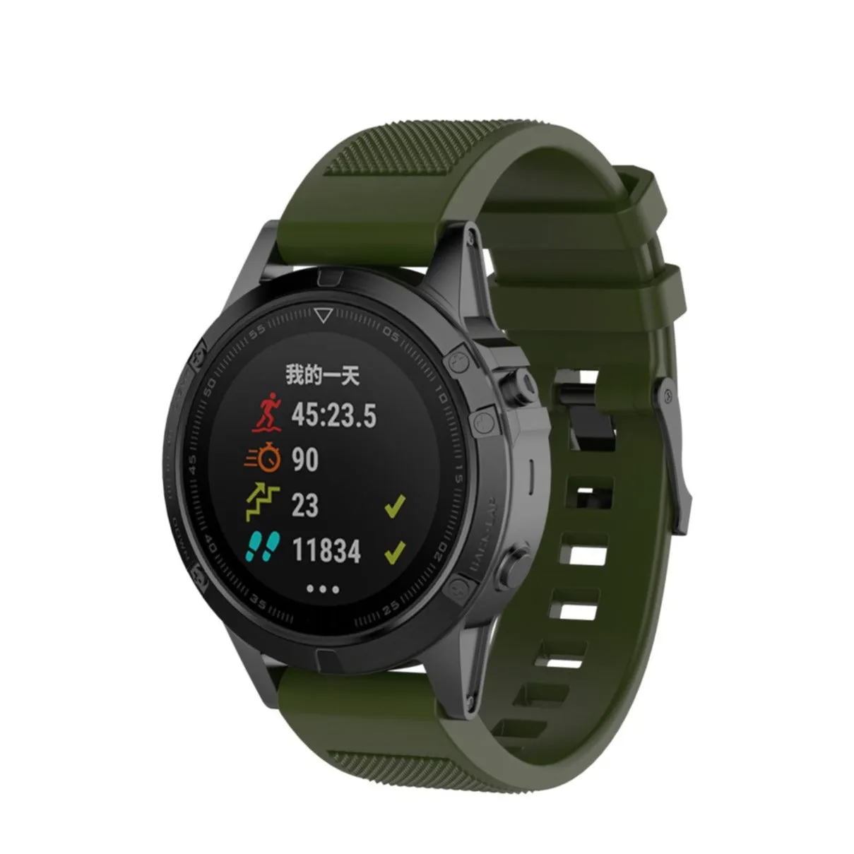 Garmin Instinct 2 Solar (45 mm) silicone sports bracelet with 22mm quick release (170-220 mm) - Dark green