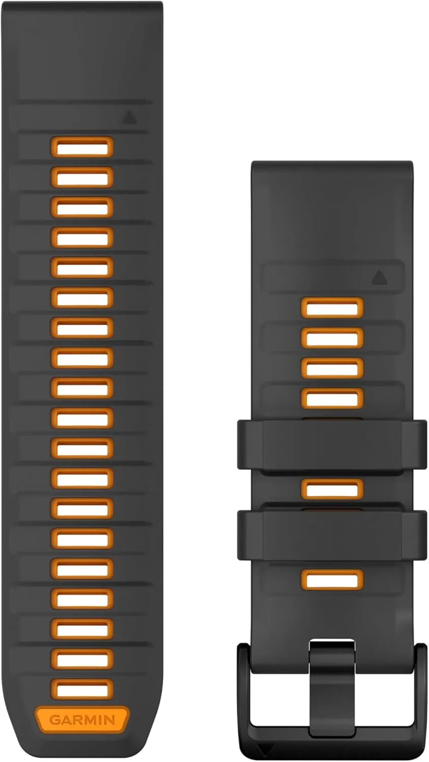 Garmin QuickFit 26 Watch Bands Graphite/Spark Orange Silicone (010-13393-05)