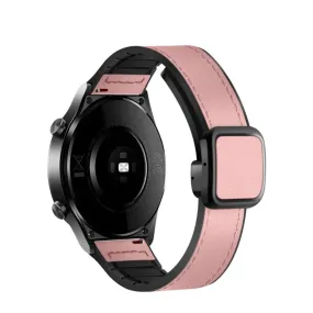 Garmin Vivoactive 3 Music silicone wristband with synthetic leather layer   magnetic clasp - Pink