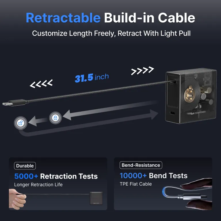 Gitryin Retractable Charger for 3C Devices