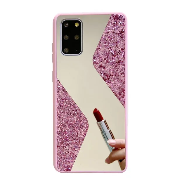 Glitter Makeup Mirror Phone Case For Samsung Galaxy