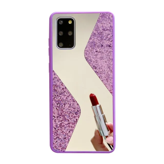 Glitter Makeup Mirror Phone Case For Samsung Galaxy