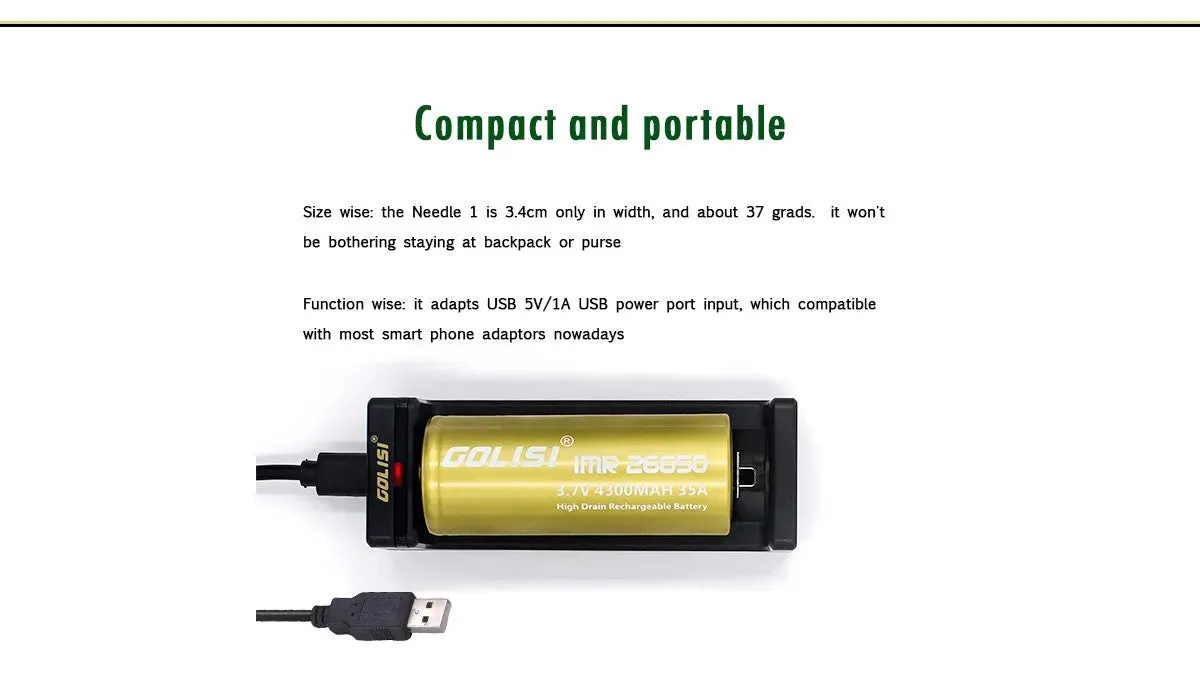 Golisi Needle 1 Smart USB Battery Charger