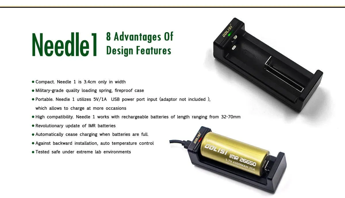 Golisi Needle 1 Smart USB Battery Charger