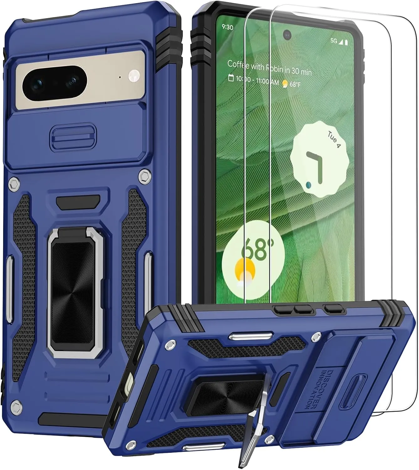 Google Pixel 9 Case Pro Case  Protector Belt Clip Holster Body Cover with Kickstand Black