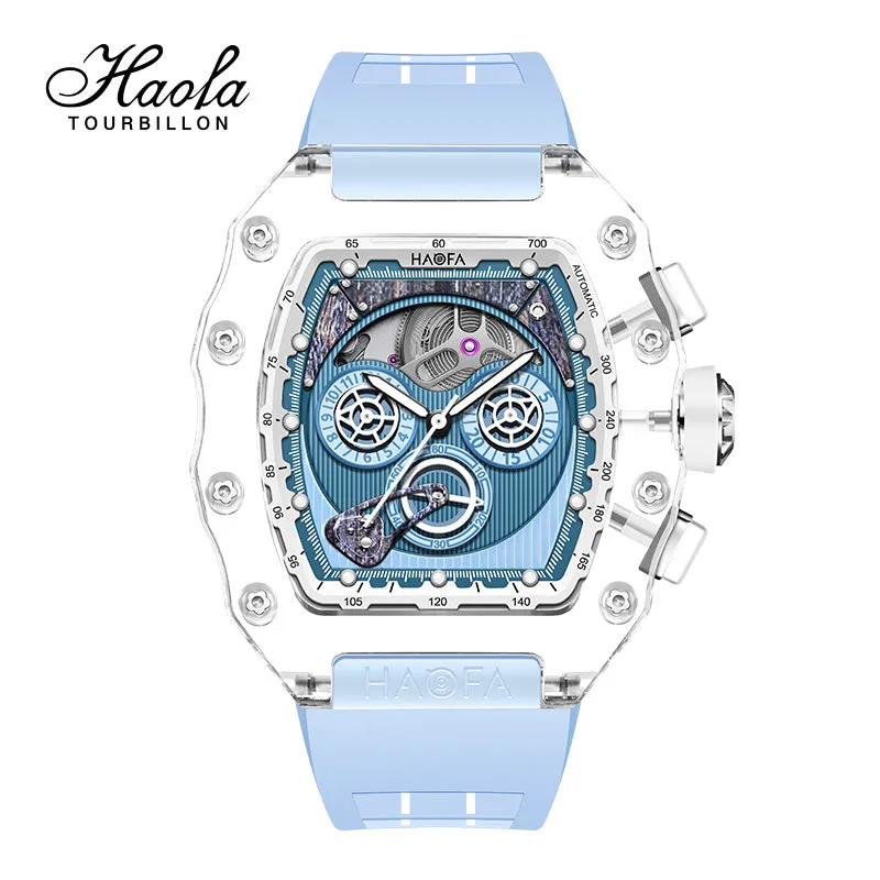 HAOFA Automatic Chronograph Movement K9 Crystal Case Watch 2368