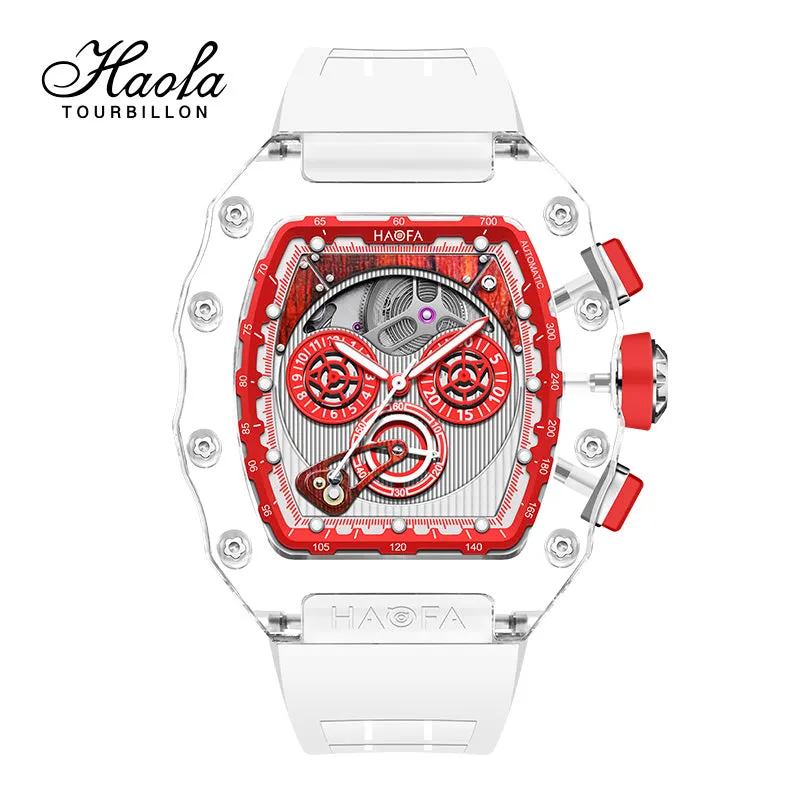 HAOFA Automatic Chronograph Movement K9 Crystal Case Watch 2368