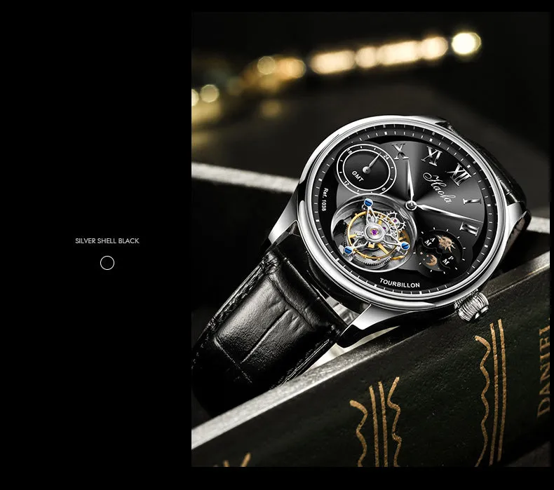 Haofa Luxury Tourbillon GMT Moonphase Watch 1038