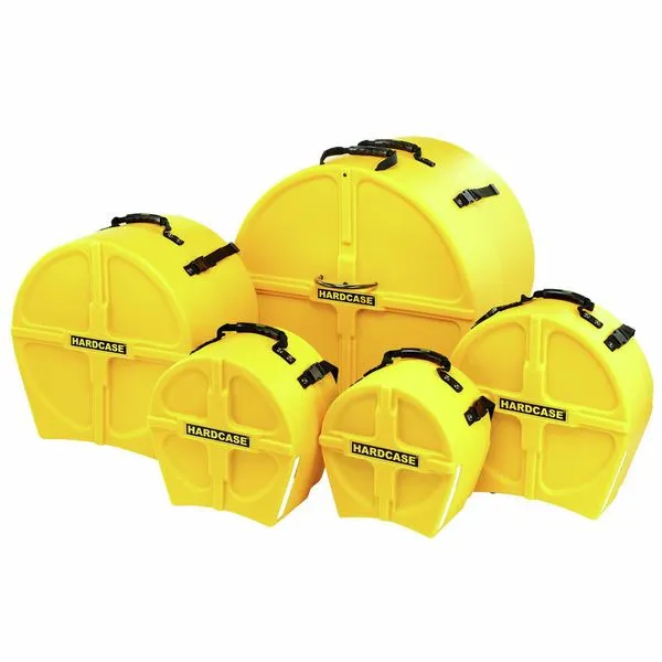 Hardcase HPROCK1Y 5 Piece Rock Drum Case Set (Yellow)