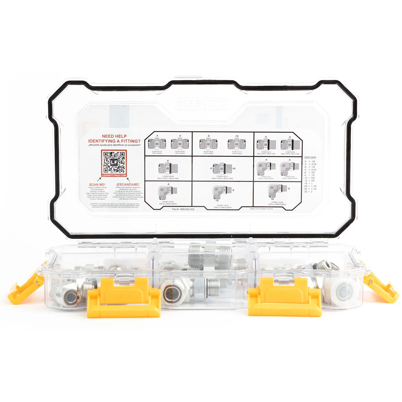 HOSEBOX Fitting Pack for FACE SEAL (ORFS) to ORB (O-Ring Boss) adapters