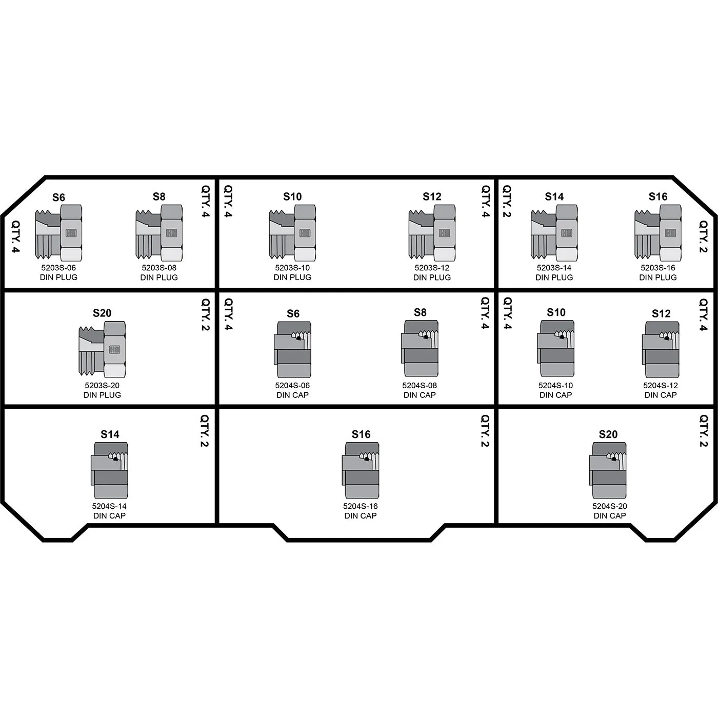 HOSEBOX Fitting Pack Metric Heavy DIN Caps And Plugs