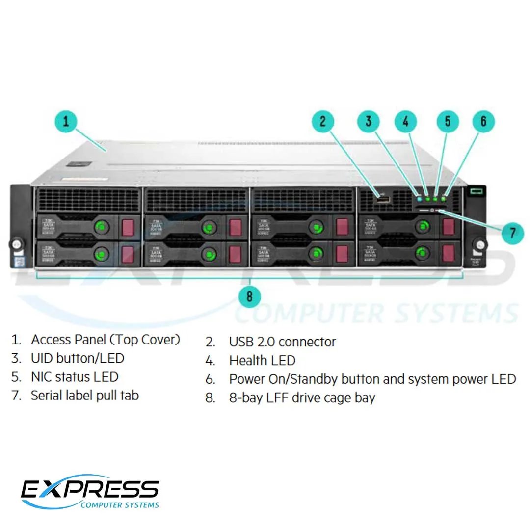 HPE ProLiant DL80 Gen9 E5-2609v4 8GB-R H240 8LFF 550W PS Base Server | 833869-B21