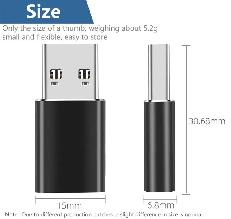 Hridz 10Gbps Data Transfer Type C USB C Converter USB 3.2 Type-C OTG Adapter