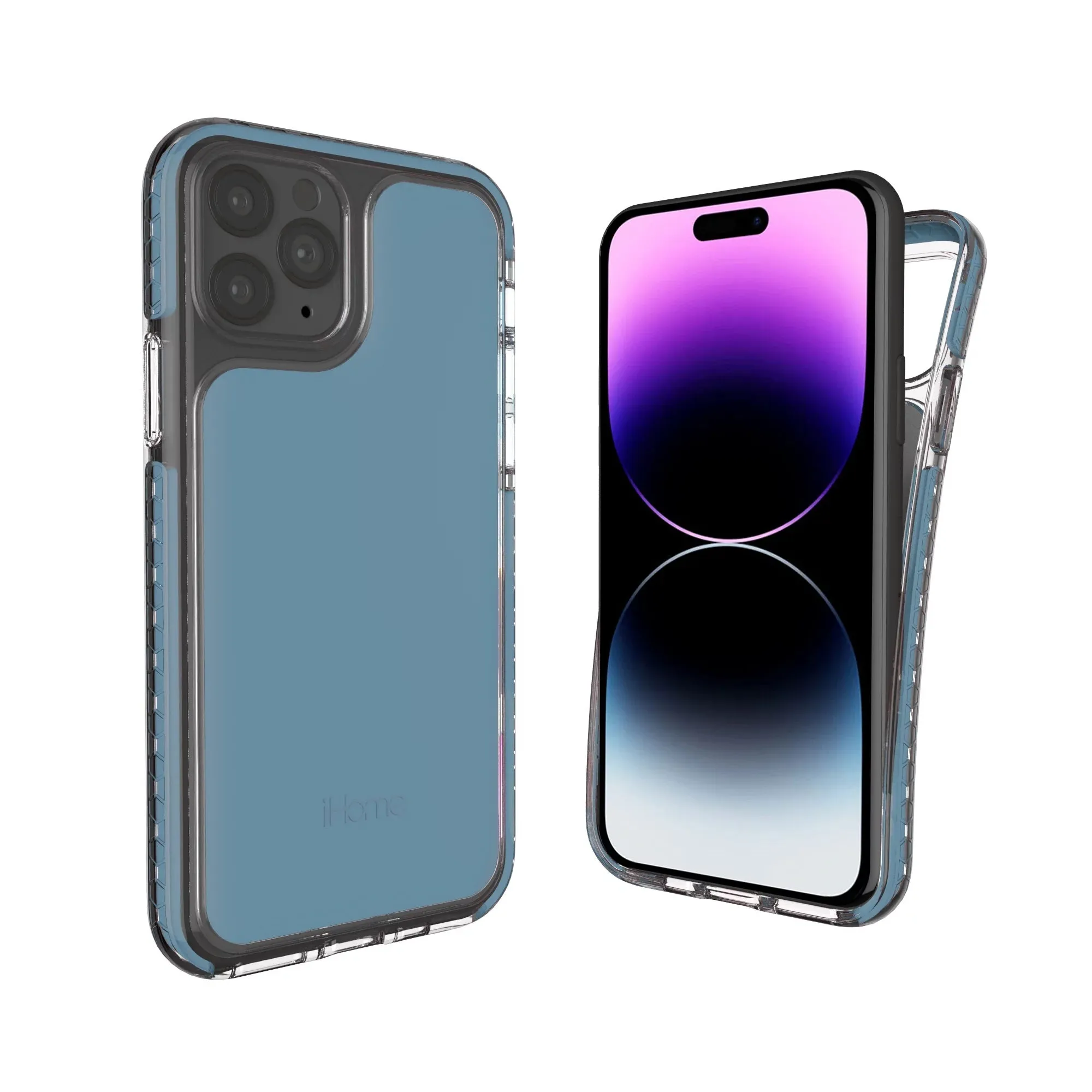 iHome 2IHPC1788L4W2 iPhone 14 Pro/14/13 Pro Silicone Velo Case, Blue