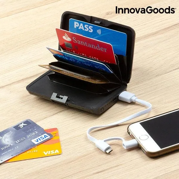 InnovaGoods 1800mAh Security & Power Bank Wallet - Black | 117681