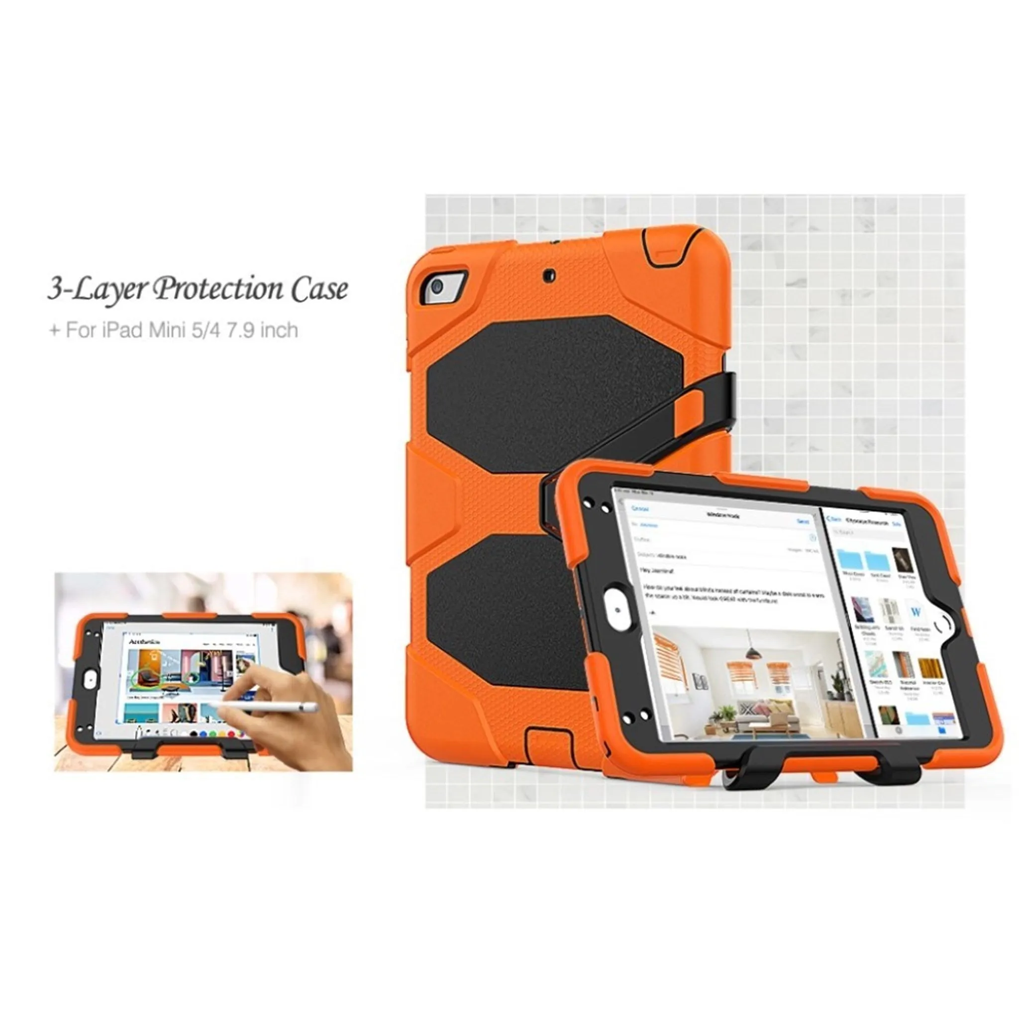 iPad Mini (2019) silicone combo case - Orange