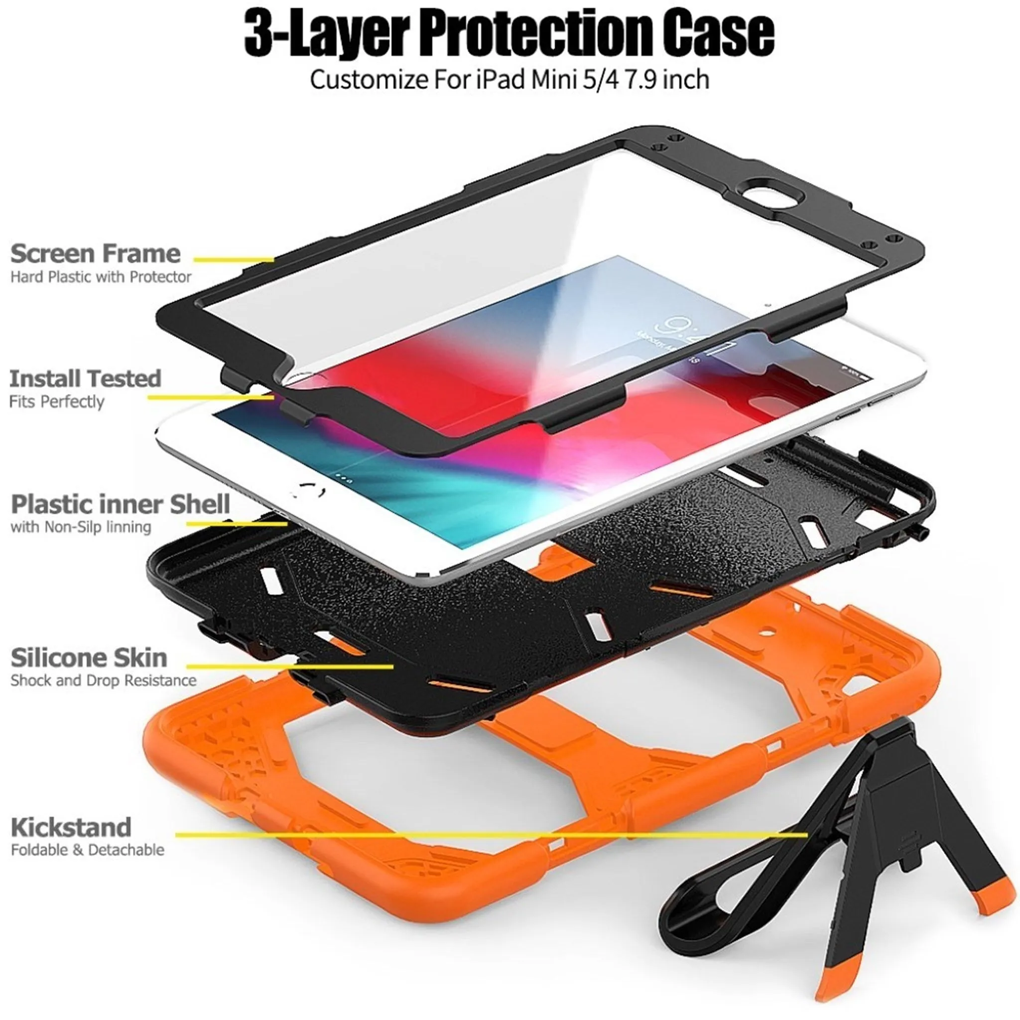 iPad Mini (2019) silicone combo case - Orange