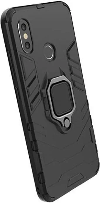 iPhone 13 Defender Armor Rugged Case with Ring Holder - Black