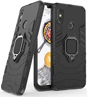 iPhone 13 Defender Armor Rugged Case with Ring Holder - Black