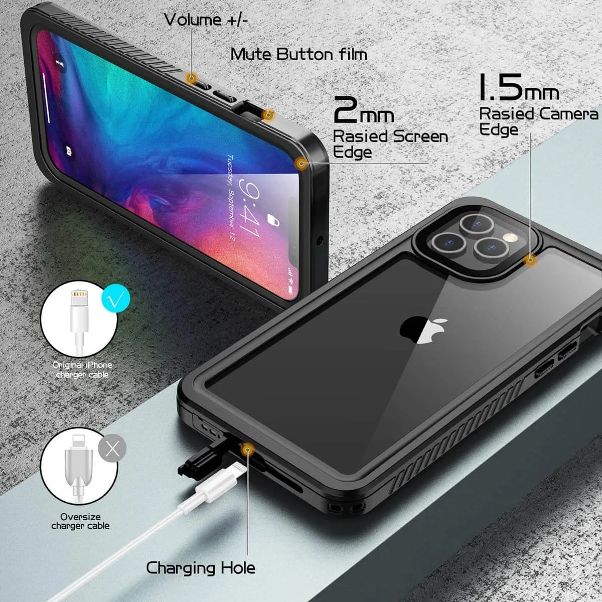 iPhone 15 Plus Waterproof Case | Waterproof iphone 15 Plus Case