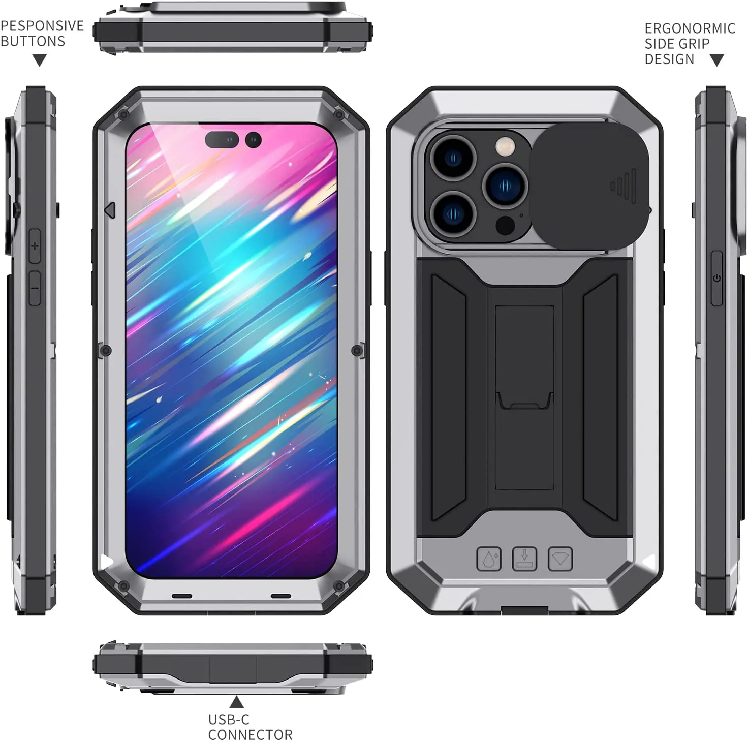 iPhone 15 Pro Max Metal Rugged Case