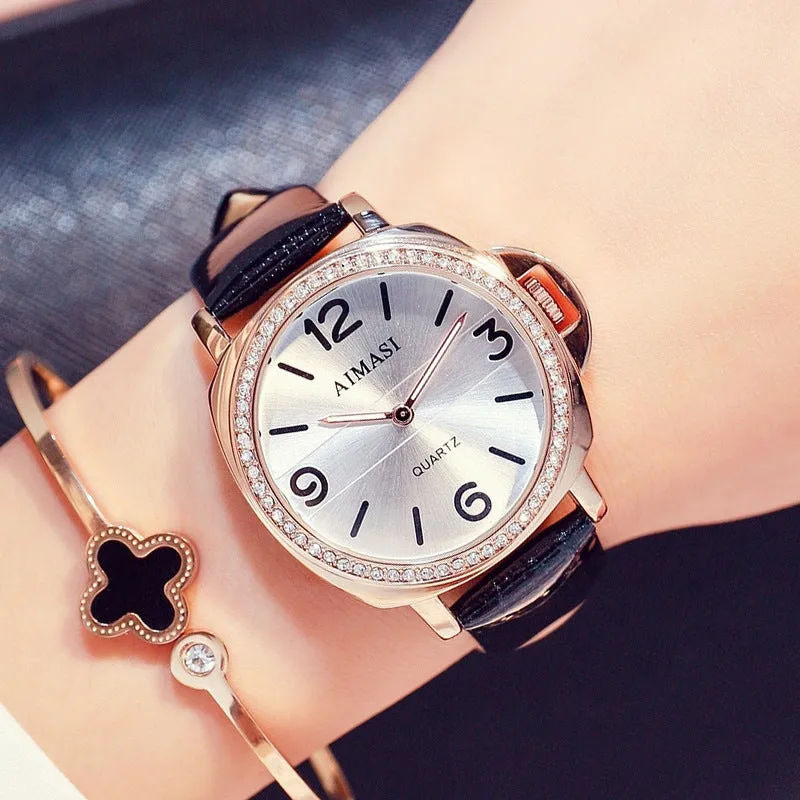 Irregular Round Frame Women's Watch