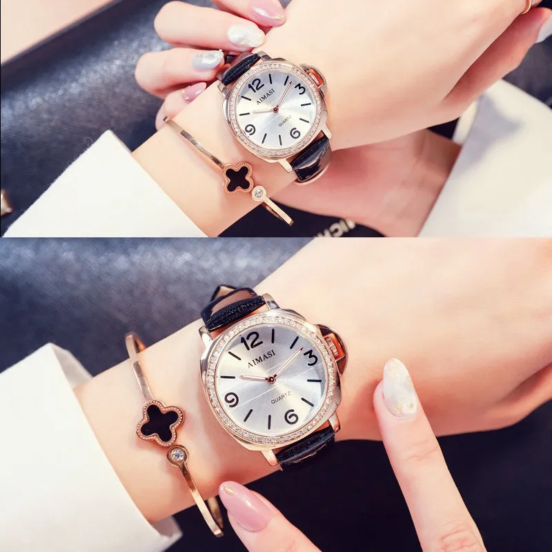 Irregular Round Frame Women's Watch