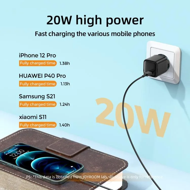 JOYROOM Mini 20W PD USB-C Fast Charger for Travel - EU Plug Compatible with iPhone 12 Series