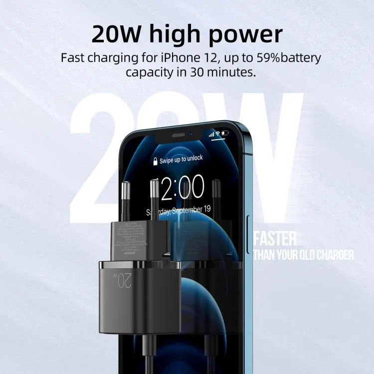 JOYROOM Mini 20W PD USB-C Fast Charger for Travel - EU Plug Compatible with iPhone 12 Series