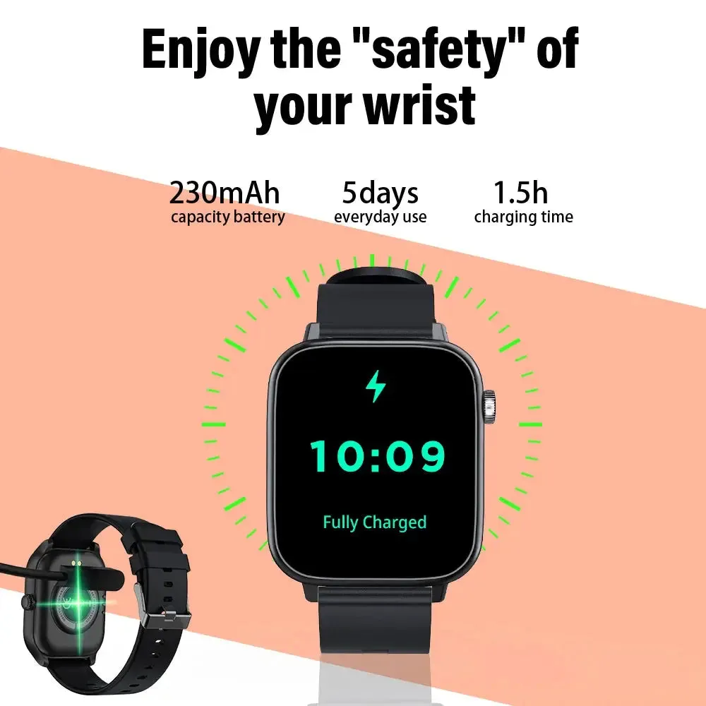 LAXASFIT Bluetooth Talk Smart Watch Message Reminder Sleep Monitoring IP68 Waterproof 100  Sport Mode Smart Watch Android IOS