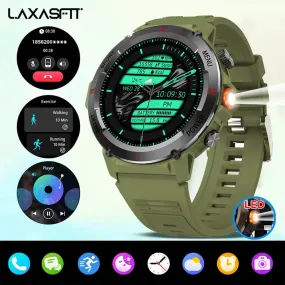 LAXASFIT New 2024 Smart Watch Men 1.46" Sports Fitness Bracelet Waterproof Voice Assistant Bluetooth Call Smartwatch Android IOS