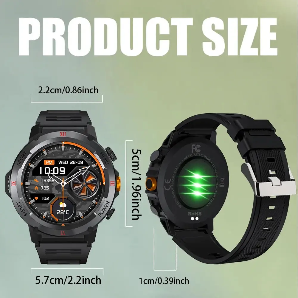 LAXASFIT New 2024 Smart Watch Men 1.46" Sports Fitness Bracelet Waterproof Voice Assistant Bluetooth Call Smartwatch Android IOS