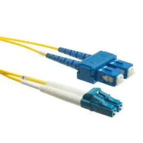 LC/UPC to SC/UPC OM1 Duplex 2.0mm Fiber Optic Patch Cord, OFNR, Multimode 62.5/125, Orange Jacket, Beige Connector, 30 meter (98.4 ft)