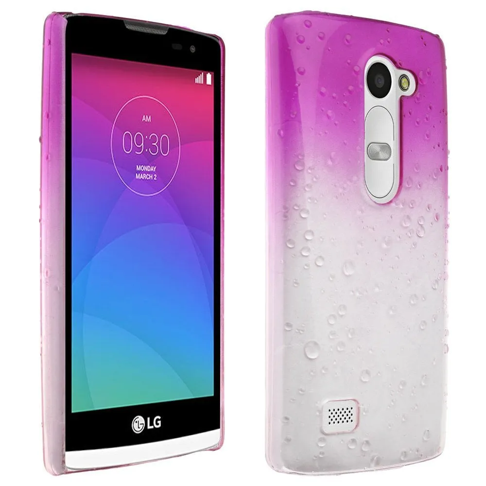 LG Leon LTE Case | Lg Tribute 2 Case | LG Power | LG Sunset | LG Destiny | LG Risio Case,  Ultra Slim Raindrop Case Cover - Hot Pink