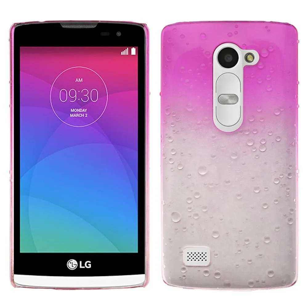 LG Leon LTE Case | Lg Tribute 2 Case | LG Power | LG Sunset | LG Destiny | LG Risio Case,  Ultra Slim Raindrop Case Cover - Hot Pink