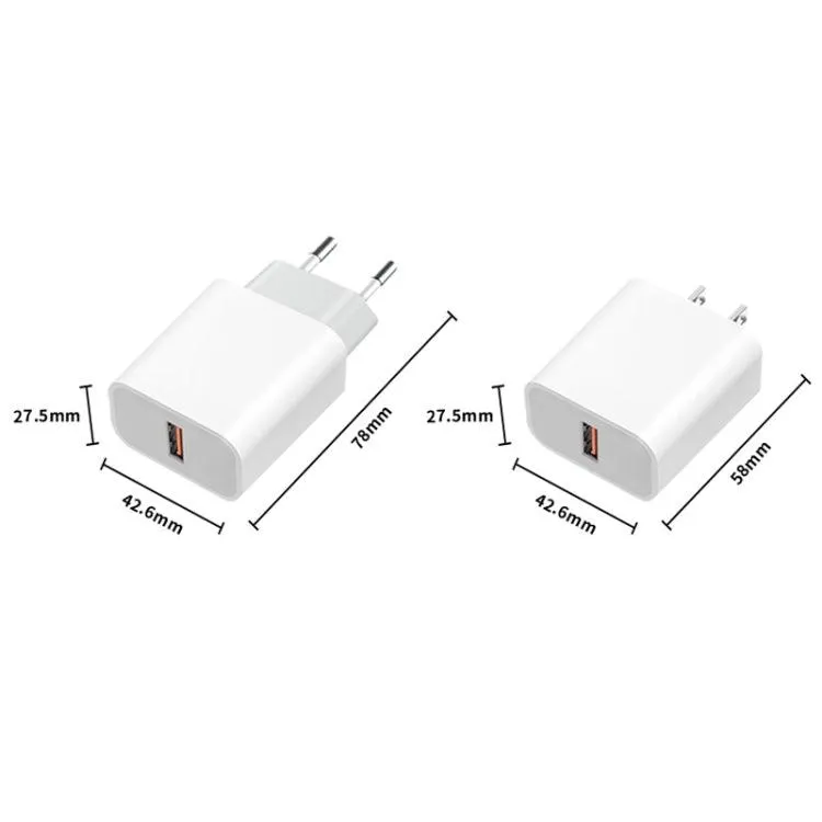 M117 2.4A Fast Charge Travel USB Charger with EU Plug