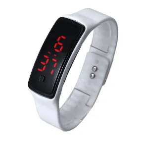 Mance 9 Colors Fashion Men Candy Silicone Strap Touch Square Dial Digital Bracelet LED Sport Wrist Watch Women Watches