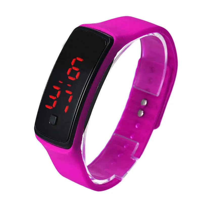 Mance 9 Colors Fashion Men Candy Silicone Strap Touch Square Dial Digital Bracelet LED Sport Wrist Watch Women Watches