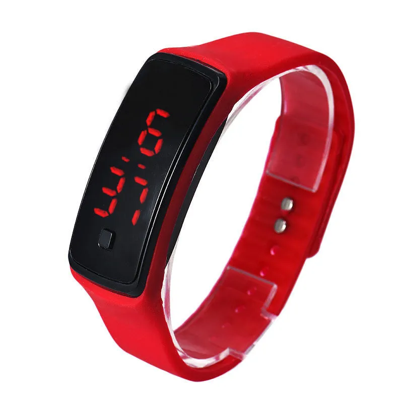 Mance 9 Colors Fashion Men Candy Silicone Strap Touch Square Dial Digital Bracelet LED Sport Wrist Watch Women Watches