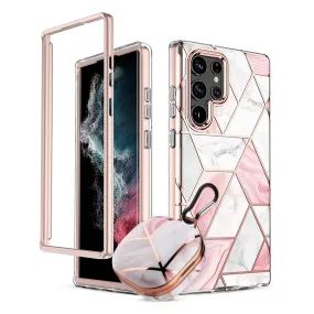 Marble Bundle for Samsung Galaxy S22 5G Ultra Case   Galaxy Buds Case |Pink