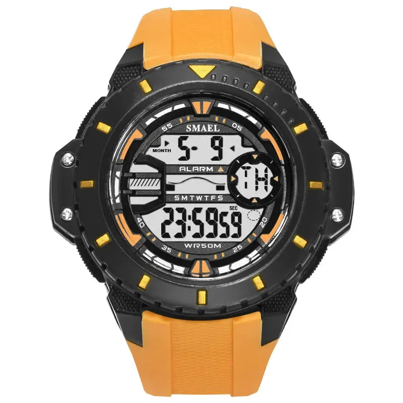 Mens Digital Wristwatches Waterproof SMAEL Sport Watches Alarm Shock Clock LED Watch Men Digital 1519 Military Watches Army Men