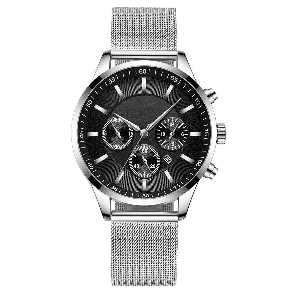 Mens Fashion Mesh Strap Waterproof Watch