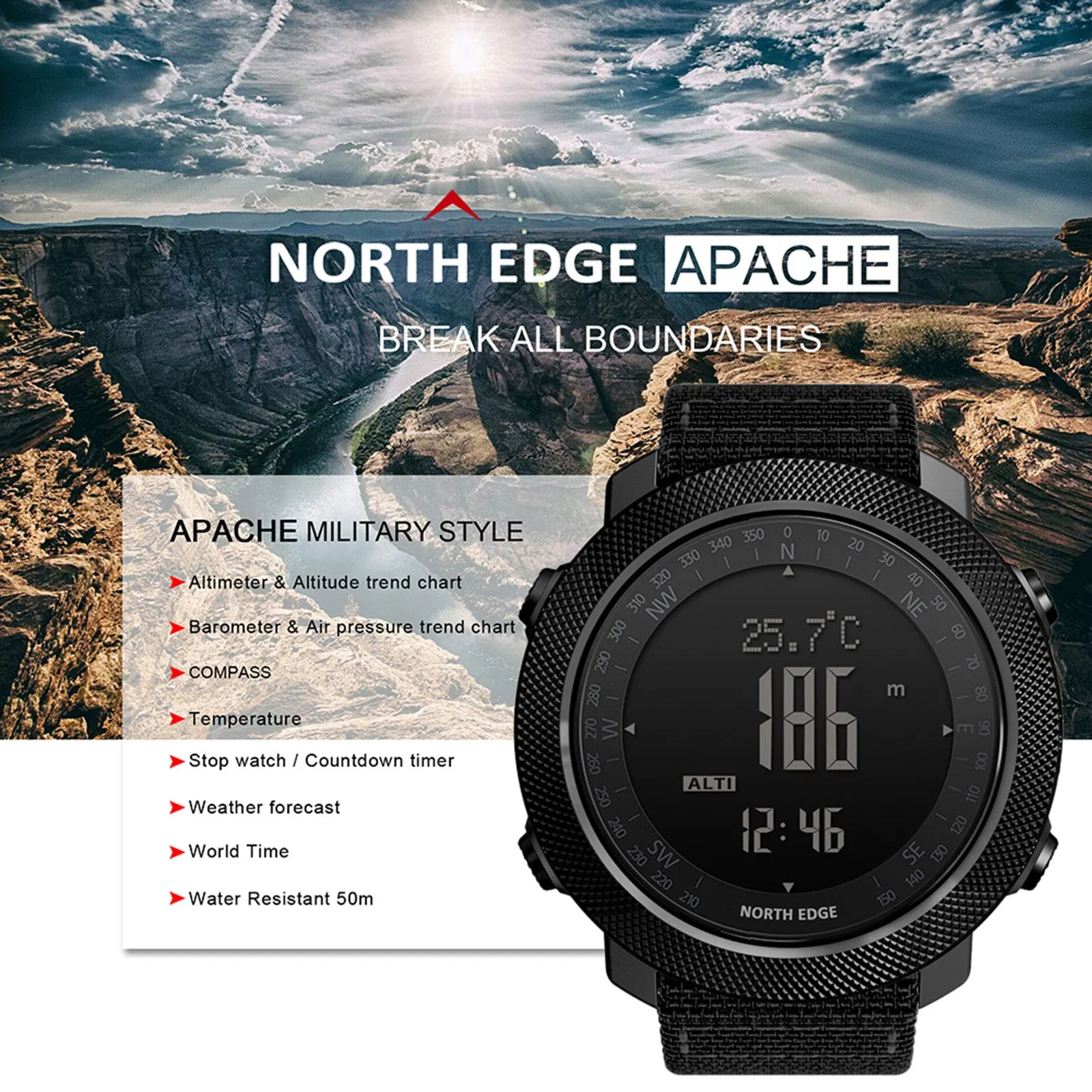 Men's Outdoor Digital Sports Watch